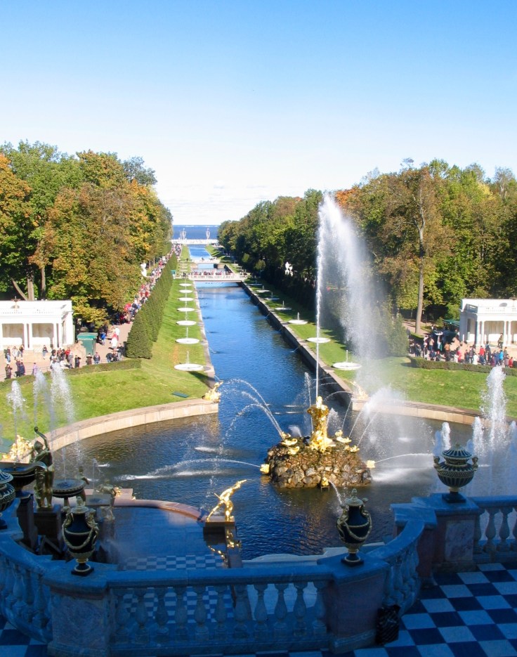 Pietarhovi, suihkulähde, Pietari, St Petersburg, Russia, Venäjä