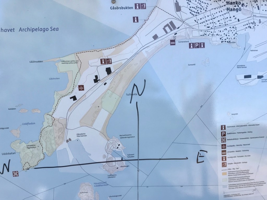 Luontopolku, Hanko, Tulliniemi, reitti, kartta, retkellä