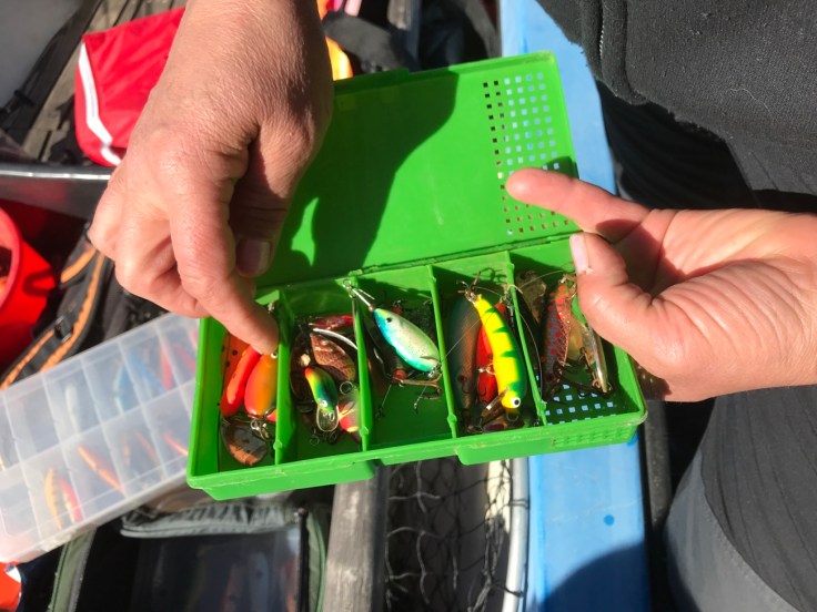 Giellajohka, kalastusloma, kalassa, vieheet, luonto, luonnossa